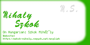 mihaly szkok business card